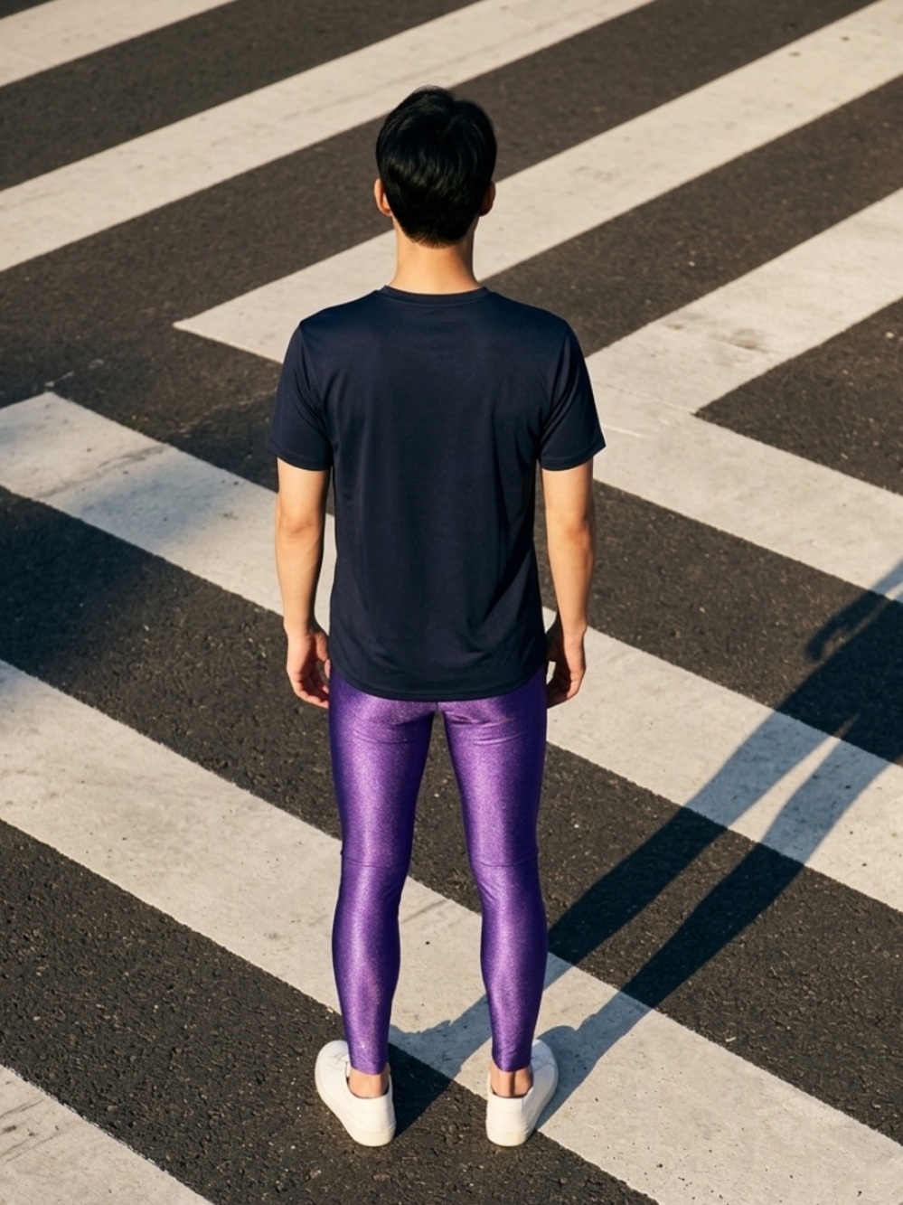 Vintage Purple Satin Spandex Shiny Disco Pants Aerobic Tight Shimmery Hi Rise M
